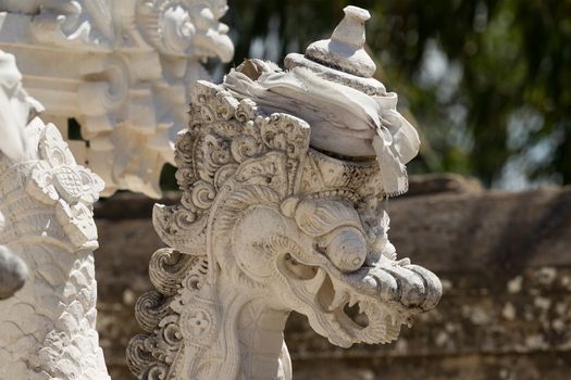 Statue detail hindu temples at Pura Sahab, Nusa Penida, Bali, Indonesia