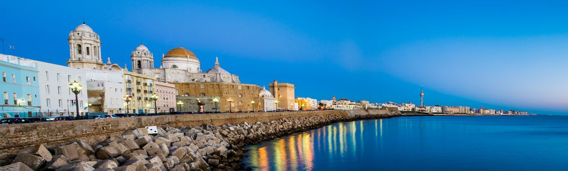 Wonderful cathedral of neoclassical style of ancient city of Cádiz