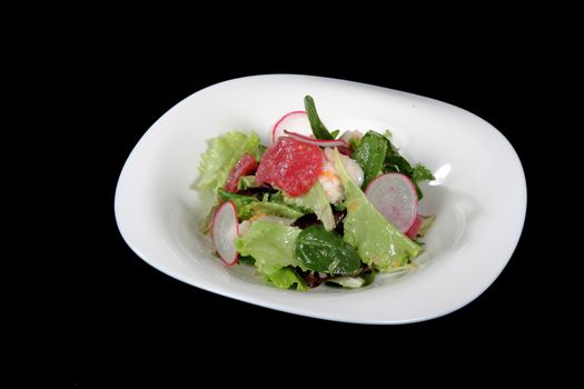 dish of Japanese cuisine meat, rice, fish and vegetables