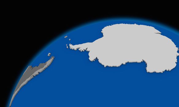 Antarctica on planet Earth, political map