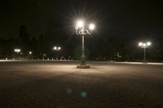 View of the square desert Pincio in Rome at night