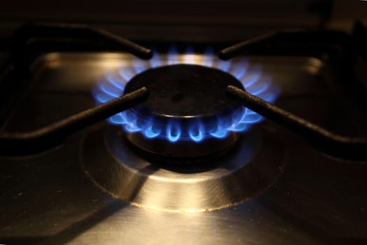 one flame a gas stovel in home cooking