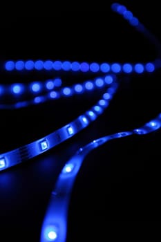 led blue stripes black background