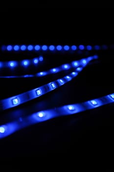 led blue stripes black background