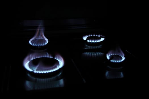 four flame a gas stovel in home cooking