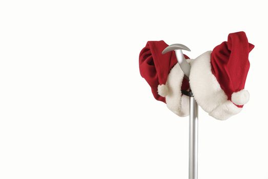 hats santa claus clothes on supports