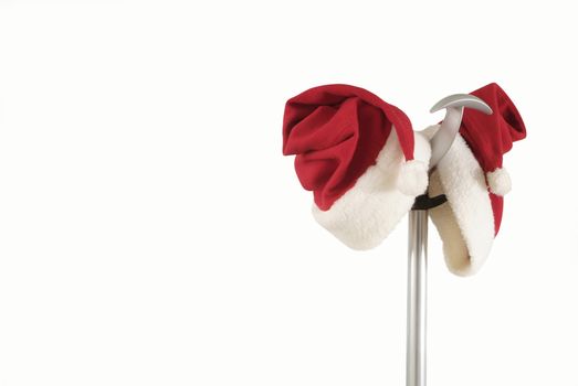 hats santa claus clothes on supports