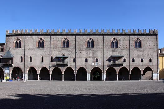 ducal palace front city of mantova italy