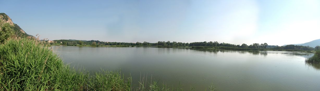 overview of the peat bogs lake of sebino