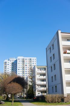 Apartment buildings by the city center of Poznan, Poland