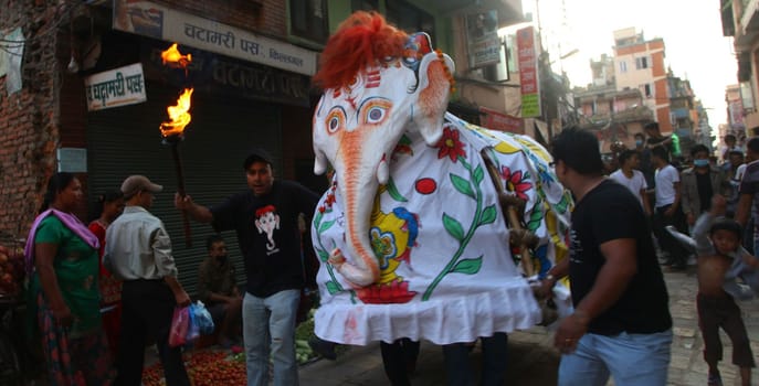 Nepal, Kathmandu: A dancer performs at the Indra Jatra celebration in Kathmandu, Nepal, on September 25, 2015. 