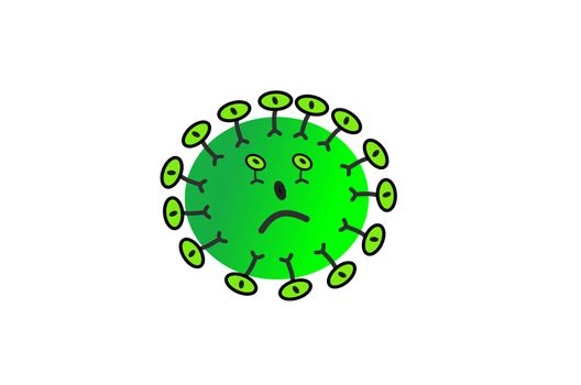 Funny Virus icon against white background.