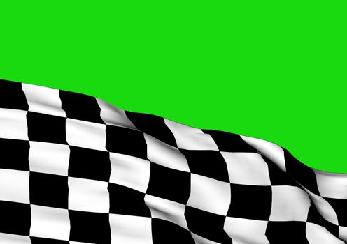 Background with waving racing three-dimensional checkered flag of end race.