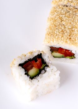 Food. Delicious sushi on the table