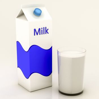 milk carton box isolated on white background