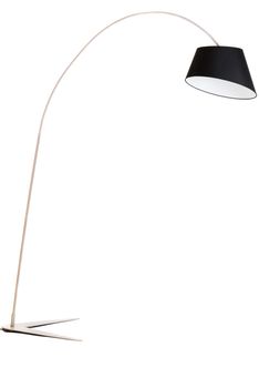 Contemporary metallic and black floor lamp isolated on white backgrounds