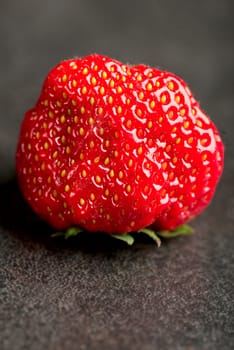 Strawberry macro on table