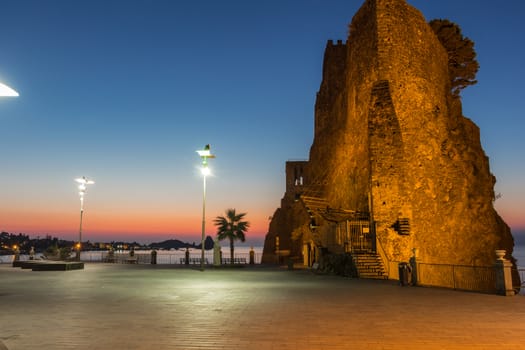 Panoramic view of the Norman castle of Aci Castello - Italy