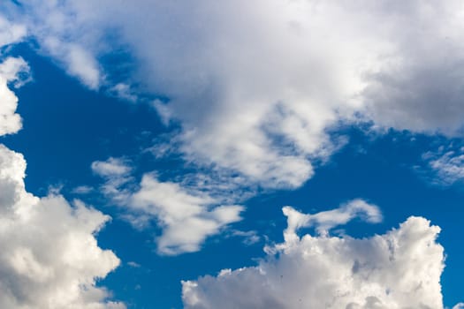 White cloud in blue sky, spiritual background.