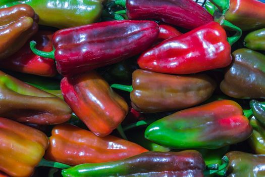 Photo of red peppers at a local market