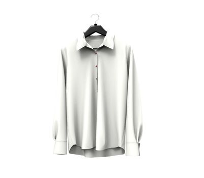 White long sleeve shirt on white background.