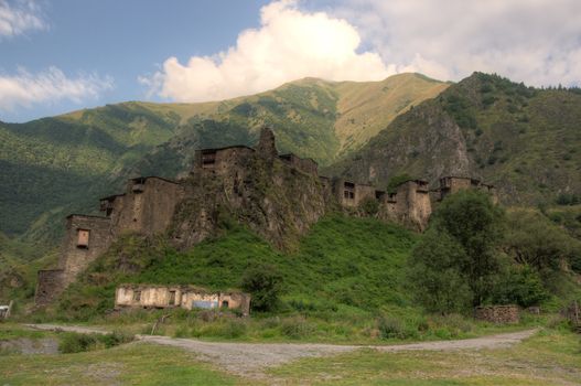 Old town ruins in Georgia Khevsureti travel