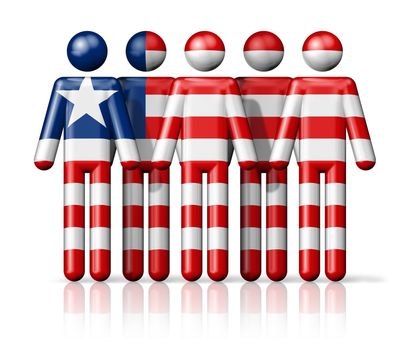 Flag of Liberia on stick figure - national and social community symbol 3D icon