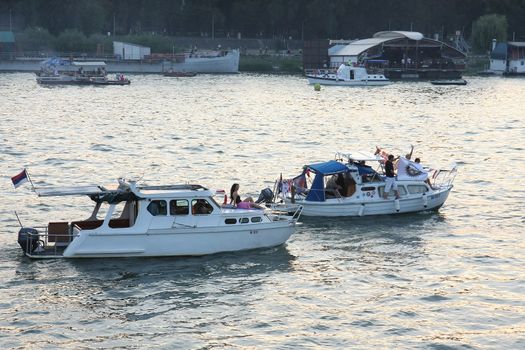 Competitors at Belgrade Boat Carnival held on Avgust 29 2015 at Belgrade,Serbia