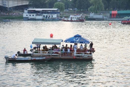 Competitors at Belgrade Boat Carnival held on Avgust 29 2015 at Belgrade,Serbia