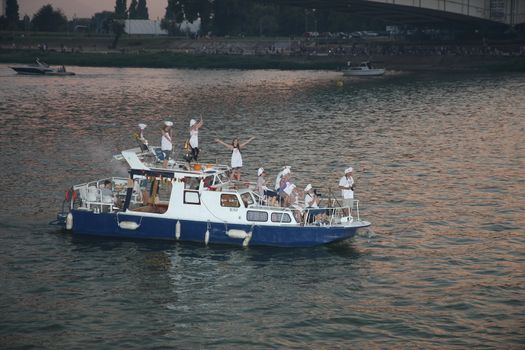 Competitors at Belgrade Boat Carnival held on Avgust 29 2015 at Belgrade,Serbia
