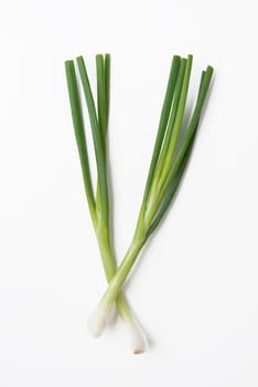 green onions isolated on white