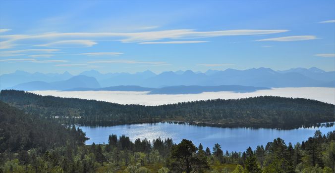 Beautiful countryside from Norway's west coast, close to the town of Molde.