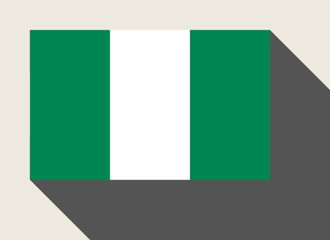 Nigeria flag in flat web design style.