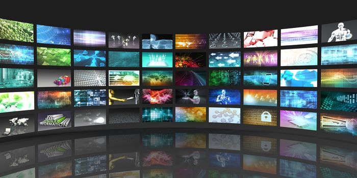 Television Production Technology Concept with Video Wall