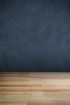 Leather textured wall and wooden floor , use for background