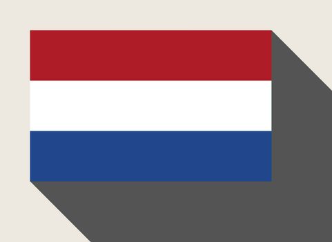 Netherlands flag in flat web design style.