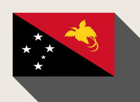 Papua New Guinea flag in flat web design style.