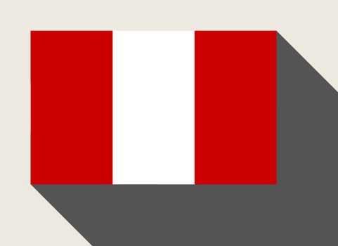 Peru flag in flat web design style.