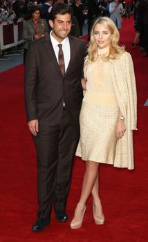 UNITED KINGDOM, London: James Argent and Lydia Bright attend the European premiere of The Intern at Leicester Square, London on September 27, 2015.