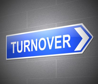 Illustration depicting a sign with a turnover concept.