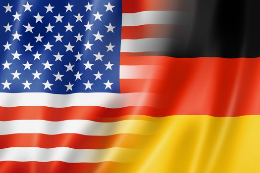 Mixed USA and Germany flag, three dimensional render, illustration