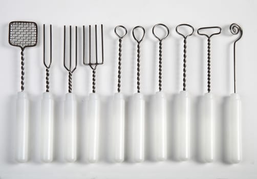 utensils for pastry on white background