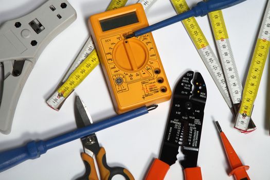 equipment electrician on white background