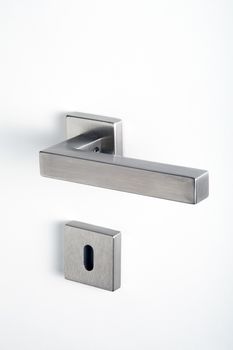 aluminum handle with lock on a white background