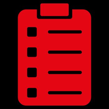 Pad Form raster icon. Style is flat symbol, red color, rounded angles, black background.