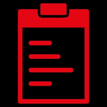 Pad Text raster icon. Style is flat symbol, red color, rounded angles, black background.
