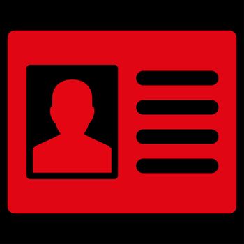 Patient Account raster icon. Style is flat symbol, red color, rounded angles, black background.