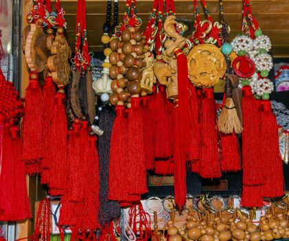 Chinese Colorful Red Souvenir Hanging Decorations Yuyuan Garden Shanghai China