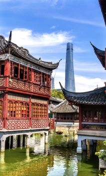 Shanghai Tower, Second Tallest Building in World, from Yuyuan Garden, Old Town, Shanghai China