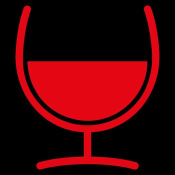 Remedy Glass raster icon. Style is flat symbol, red color, rounded angles, black background.